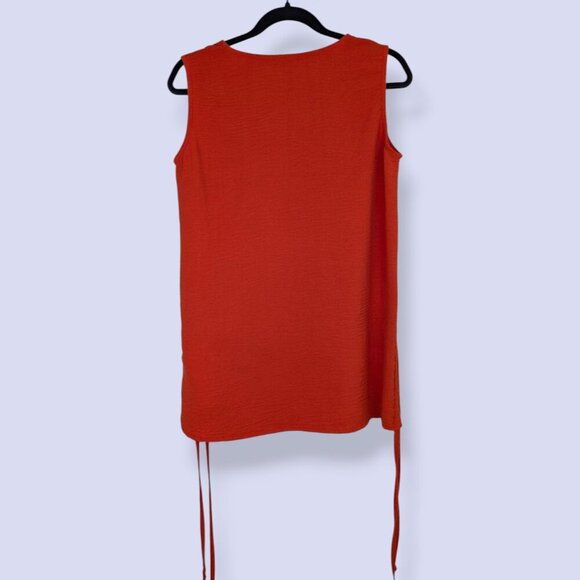 🍁V. Marallis Orange Sleeveless Side Tie Top - Picture 6 of 8